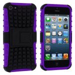 Wholesale iPhone 5 5S TPU+PC Dual  Hybrid Case with Stand (Black-Purple)